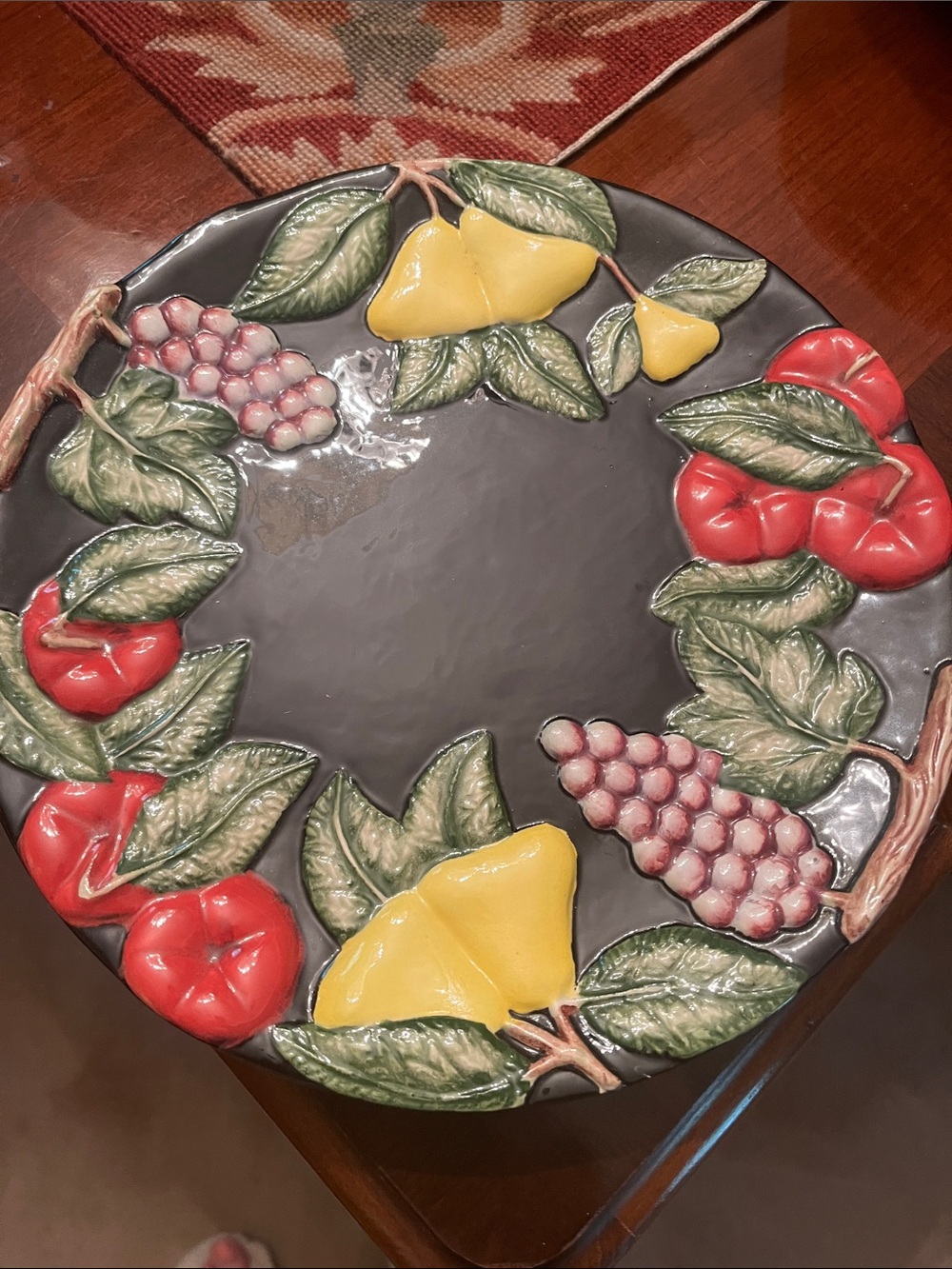 Fitz & Floyd Like   ceramic Fruit Enbossed  Dinner Plate